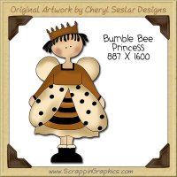 Bumble Bee Princess Single Clip Art Graphic Download