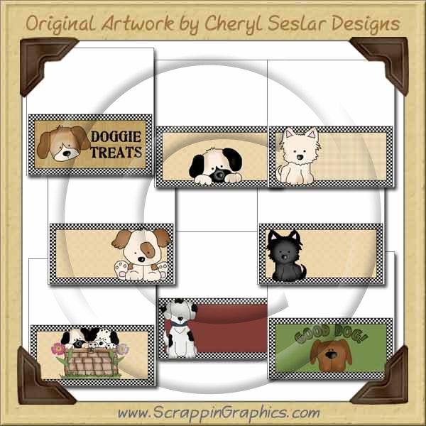 Playful Pups Bag Toppers Collection Graphics Clip Art Download - Click Image to Close