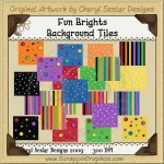 Fun Brights Background Tiles Clip Art Graphics