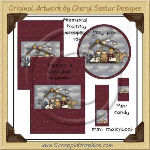 Whimsical Nativity Wrapper Set Printable Craft Collection Graphi