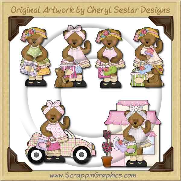 Belinda Bear Goes Shopping Graphics Clip Art Download - Click Image to Close