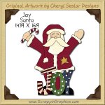 Joy Santa Single Clip Art Graphic Download