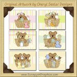 Baby Bear Baskets Cards Collection Printable Craft Download