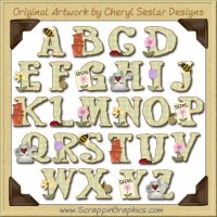 Summer Garden Alphabet & Numbers Clip Art Download