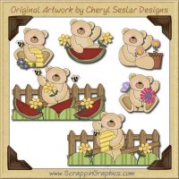 Summer Time Bears Collection Graphics Clip Art Download