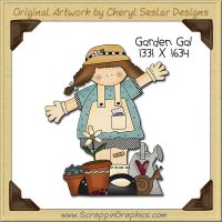 Garden Gal Single Clip Art Graphic Download