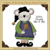 Witch Mouse Single Clip Art Graphic Download