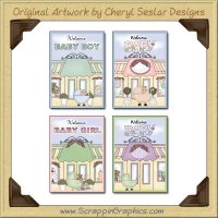 Welcome Baby Cards Sampler Collection Printable Craft Download