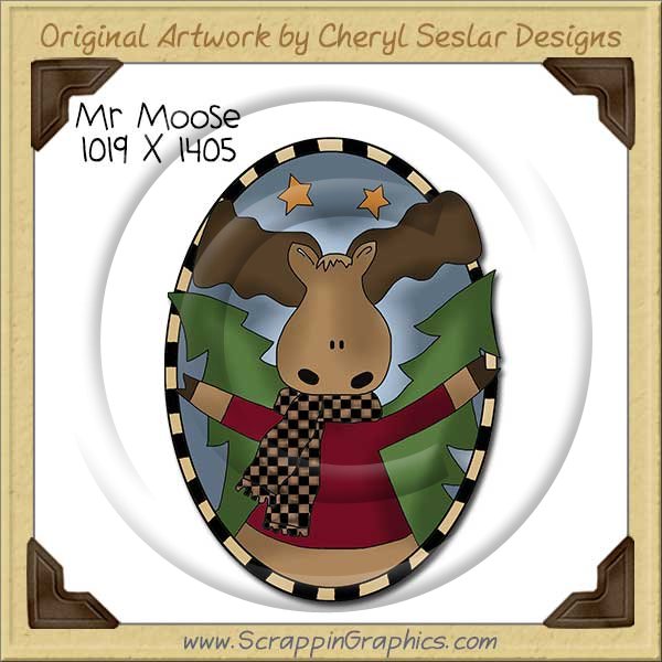 Mr Moose Single Clip Art Graphic Download - Click Image to Close