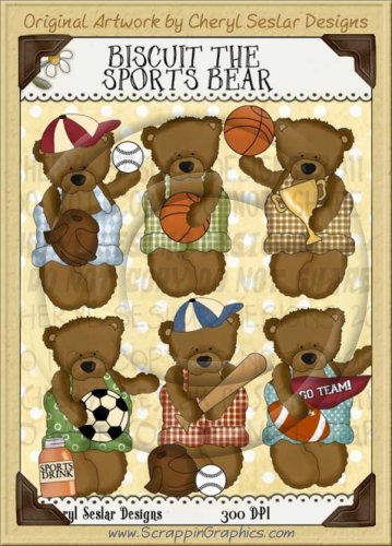 Biscuit The Sports Bear Limited Pro Clip Art Graphics