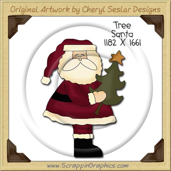 Tree Santa Single Clip Art Graphic Download - Click Image to Close