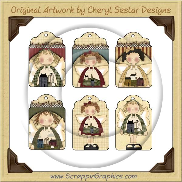 Salt Box Angel Tags Collection Printable Craft Download - Click Image to Close
