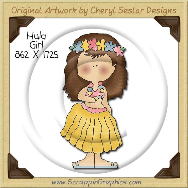 Hula Girl Single Clip Art Graphic Download - Click Image to Close