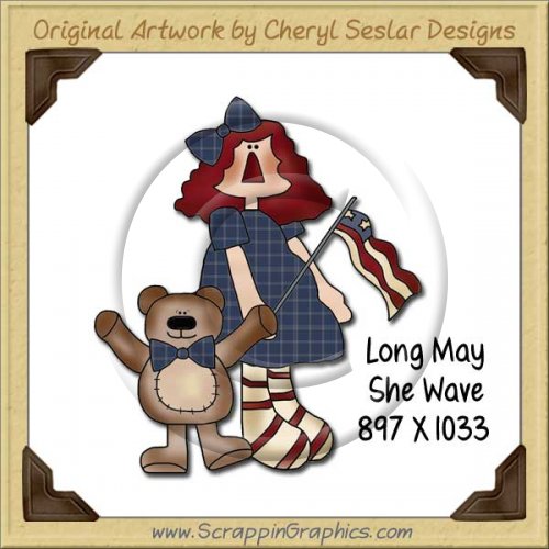 Long May She Wave Single Graphics Clip Art Download