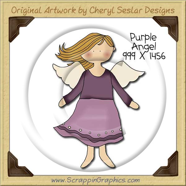 Purple Angel Single Clip Art Graphic Download - Click Image to Close
