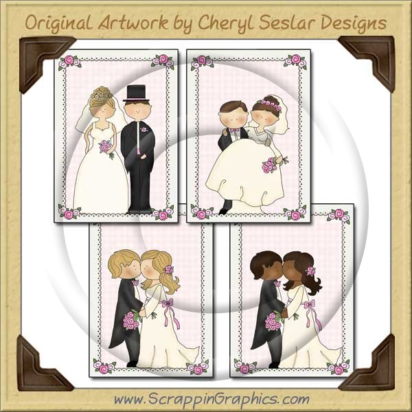 Just Married Card Sampler Collection Printable Craft Download - Click Image to Close