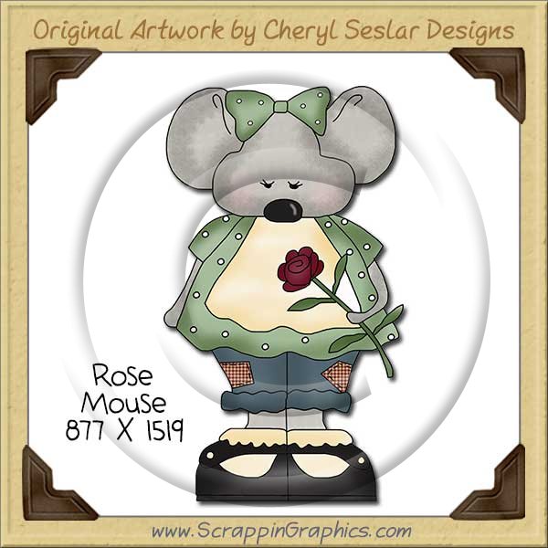 Rose Mouse Single Clip Art Graphic Download - Click Image to Close