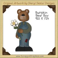 Bumpkin Bear Boy Single Clip Art Graphic Download