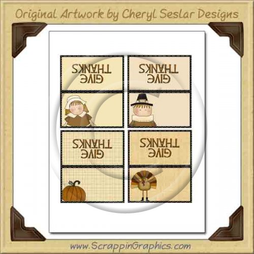 Thanksgiving Place Cards Printable Craft Graphic Clip Art Downlo
