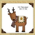 Mr Reindeer Single Clip Art Graphic Download