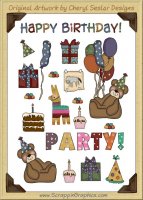 Reseller -Happy Birthday Sticker Page Clip Art Graphics