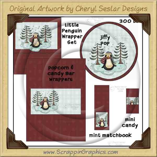 Little Penguin Wrapper Set Printable Craft Collection Graphics C - Click Image to Close