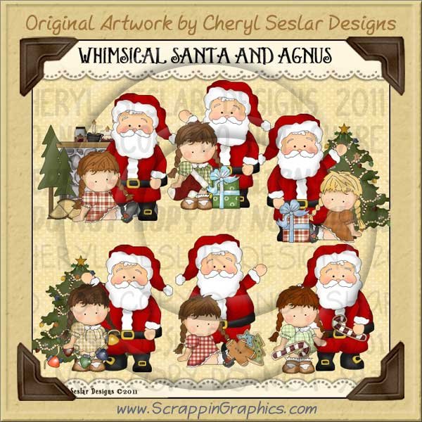 Whimsical Santa & Angus Limited Pro Clip Art Graphics - Click Image to Close
