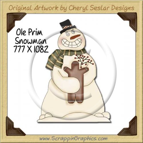 Ole Prim Snowman Single Graphics Clip Art Download