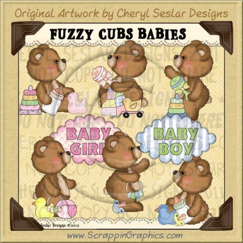 Fuzzy Cub Baby Bears Limited Pro Clip Art Graphics