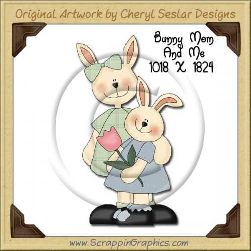 Bunny Mom & Me Single Graphics Clip Art Download
