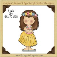 Hula Girl Single Clip Art Graphic Download