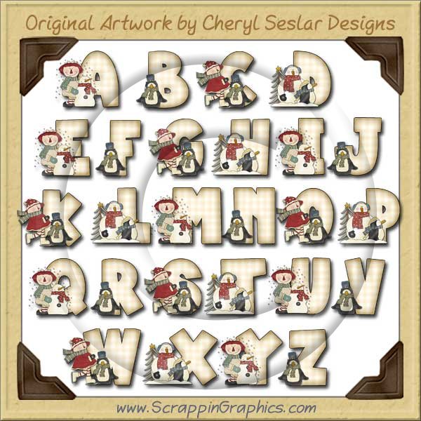 Winter Annie Alphabet & Numbers Clip Art Download - Click Image to Close