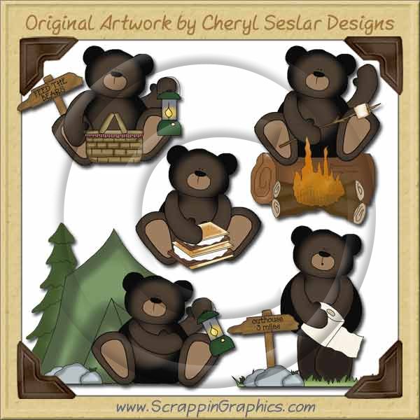 Outdoor Bears Collection Graphics Clip Art Download - Click Image to Close