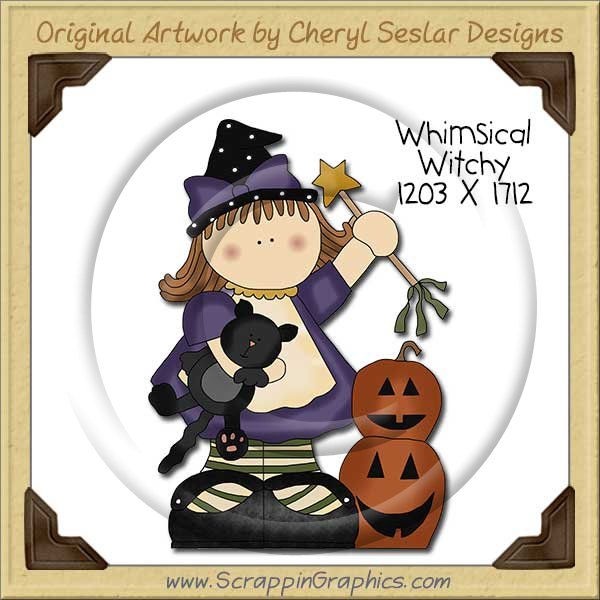 Whimsical Witchy Single Clip Art Graphic Download - Click Image to Close