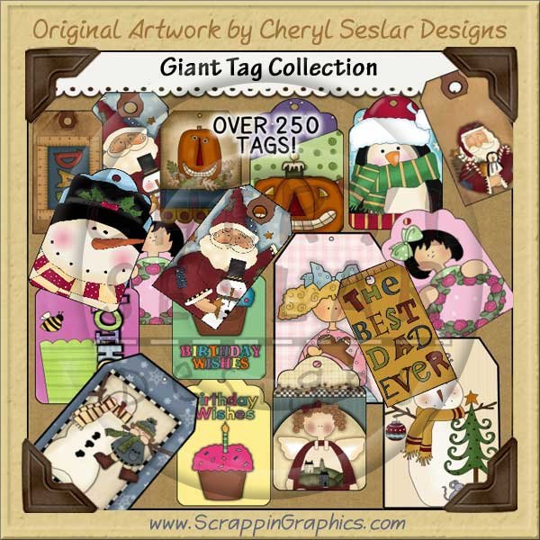 Giant Tag Collection Printable Craft Download - Click Image to Close