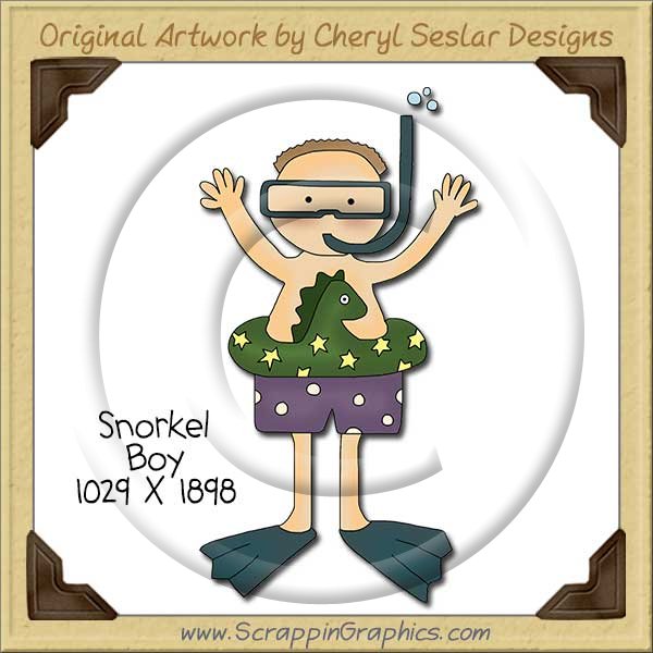 Snorkel Boy Single Clip Art Graphic Download - Click Image to Close