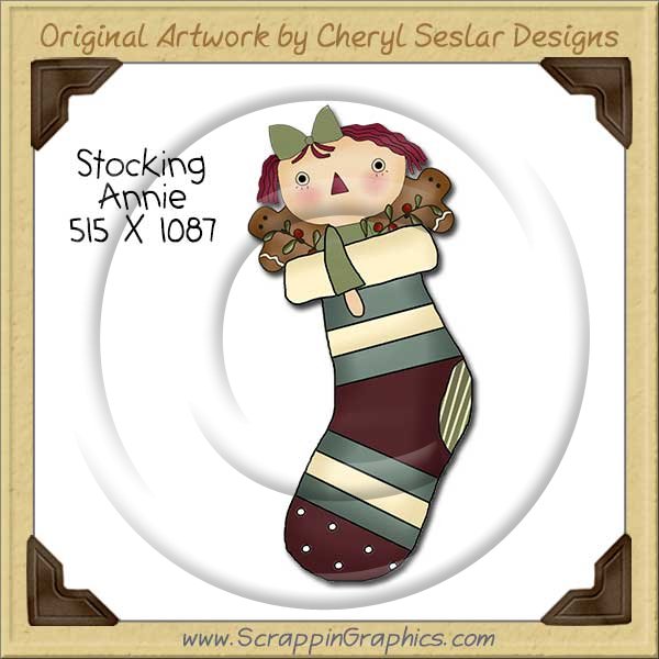 Stocking Annie Single Clip Art Graphic Download - Click Image to Close