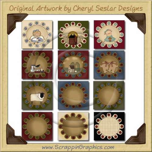 Penny Rug Squares Collection Graphics Clip Art Download