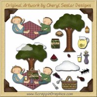 Wee Folk Picnic Kids Graphics Clip Art Download