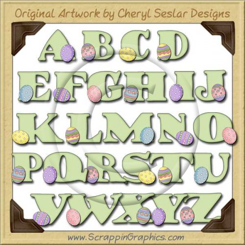 Spring Egg Alphabet & Numbers Clip Art Download