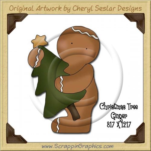 Christmas Tree Ginger Single Graphics Clip Art Download