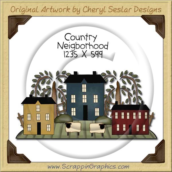 Country Neighborhood Single Clip Art Graphic Download - Click Image to Close