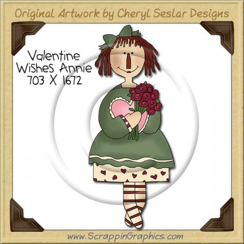 Valentine Wishes Annie Single Clip Art Graphic Download