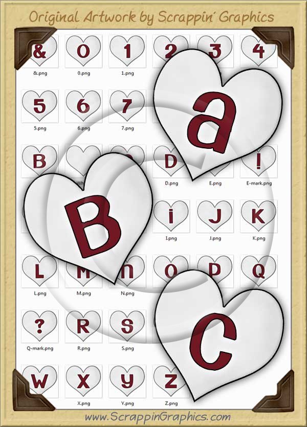 White Candy Hearts Letters & Numbers Clip Art Graphics - Click Image to Close
