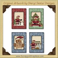 Santa Bear Cards Sampler Printable Craft Download