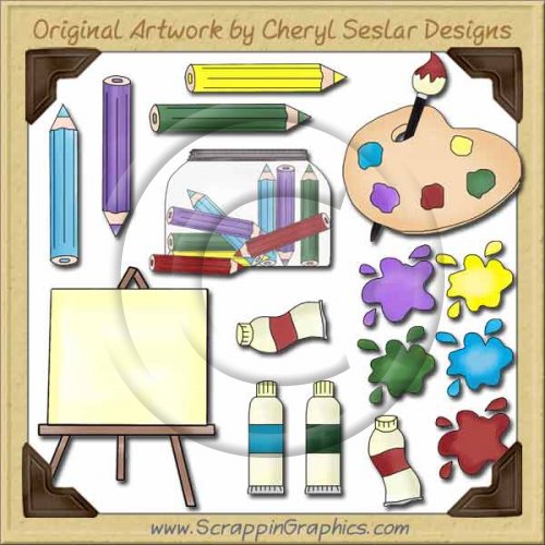 Art Supplies Collection Graphics Clip Art Download