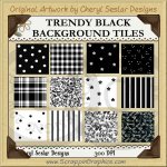 Trendy Black Background Tiles Clip Art Graphics