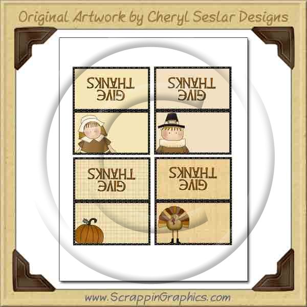 Thanksgiving Place Cards Printable Craft Graphic Clip Art Downlo - Click Image to Close
