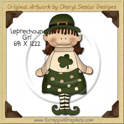 Leprechaun Girl Single Clip Art Graphic Download