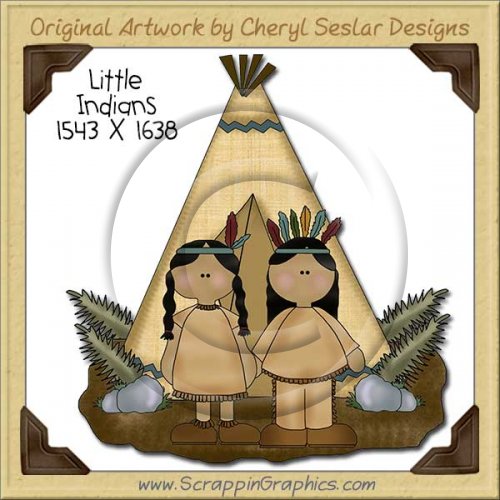Little Indians Single Clip Art Graphic Download